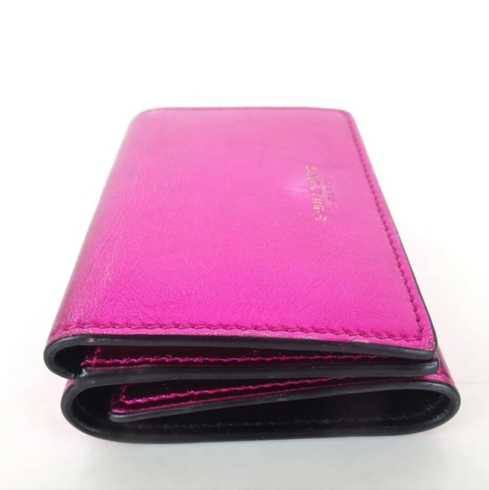Authentic SAINT LAURENT Tri-fold wallet leather - Picture 2 of 11
